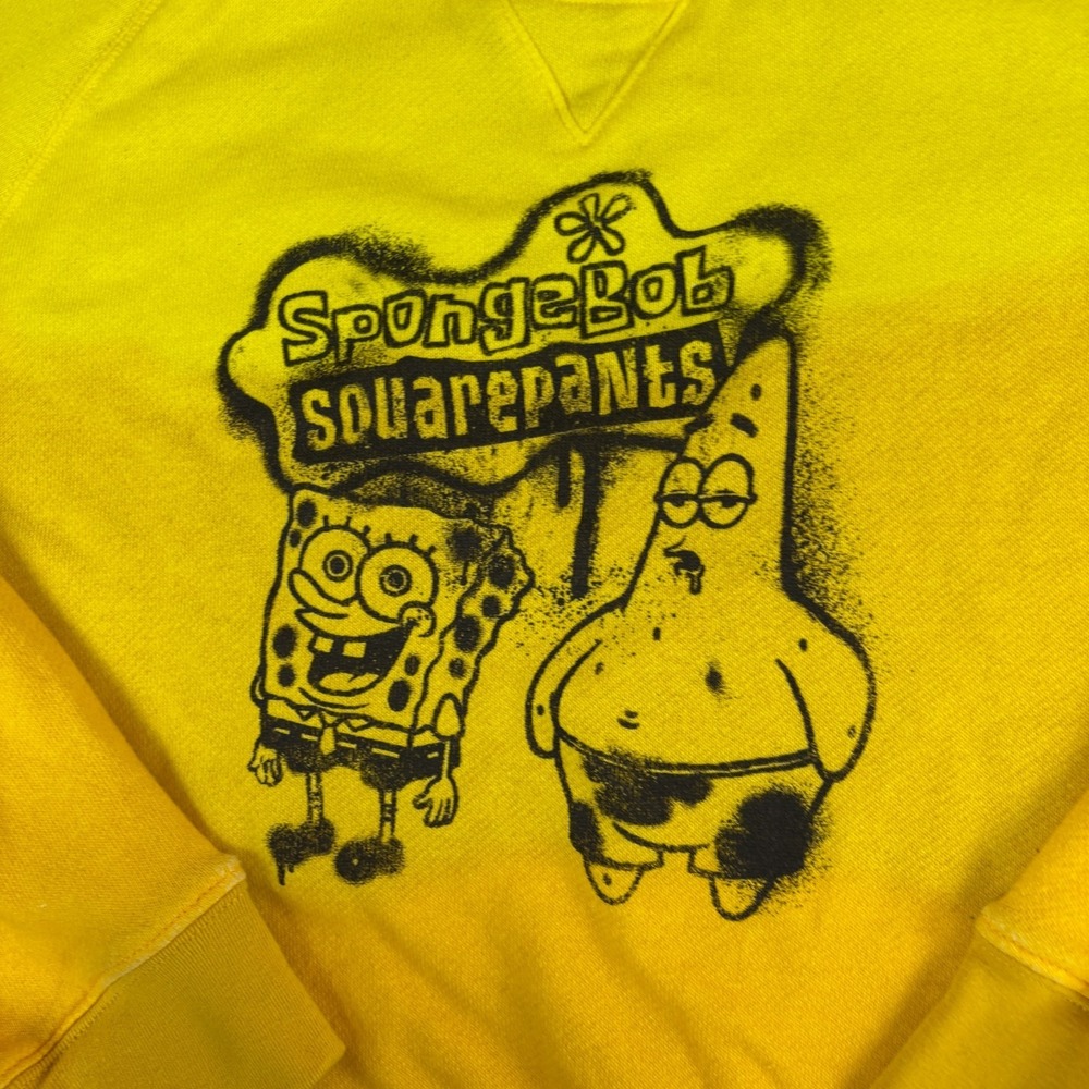 Nickelodeon SpongeBob SquarePants Sweatshirt Womens XL Yellow Graphic Cotton - Picture 3 of 10